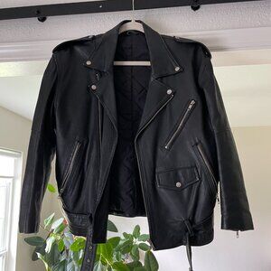 Vintage Leather Motorcycle Jacket Size M/L